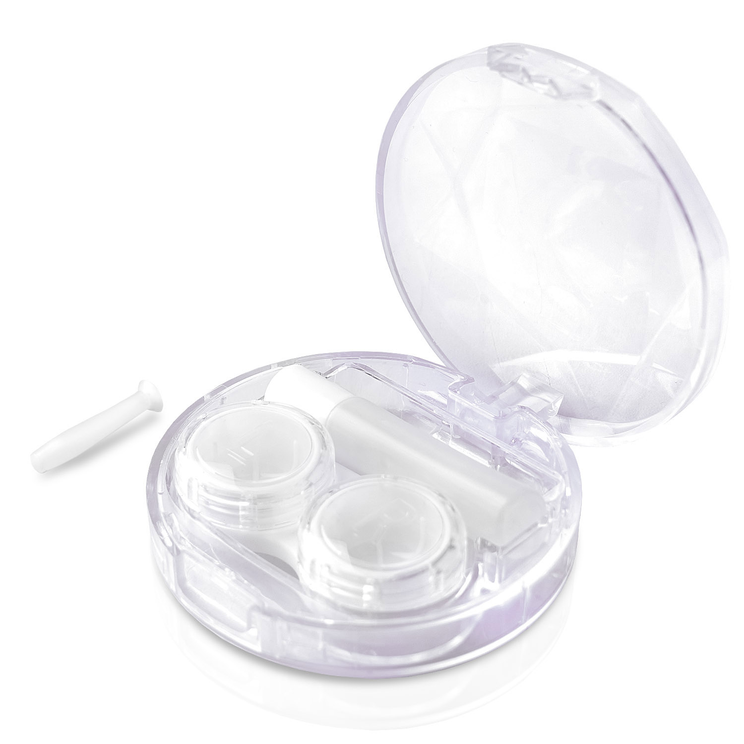 JB WHITE 4in1 harte Travel Linsensauger, Lösung-Behältnis und Kontaktlinsen Kit mit Set 4-in-1 Travel Kontaktlinsen für Behälter(L+R), Case