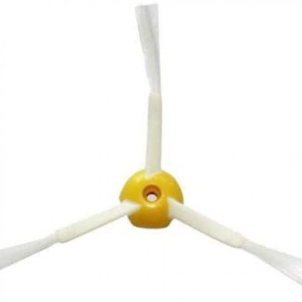 Szczotka do robota odkurzającego z żółtą podstawą i białym włosiem.