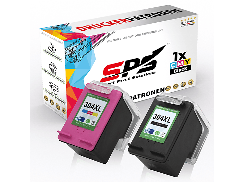 SPS GF55 Tintenpatrone Schwarz, Farbig (N9K08AE N9K07AE 304XL / AMP 125 ...