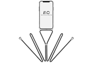 MONOCORD Handykette mit Kordel für Apple iPhone XR - Case / Handyhülle mit Band zum Umhangen, grau, Backcover, Apple, iPhone XR, grau