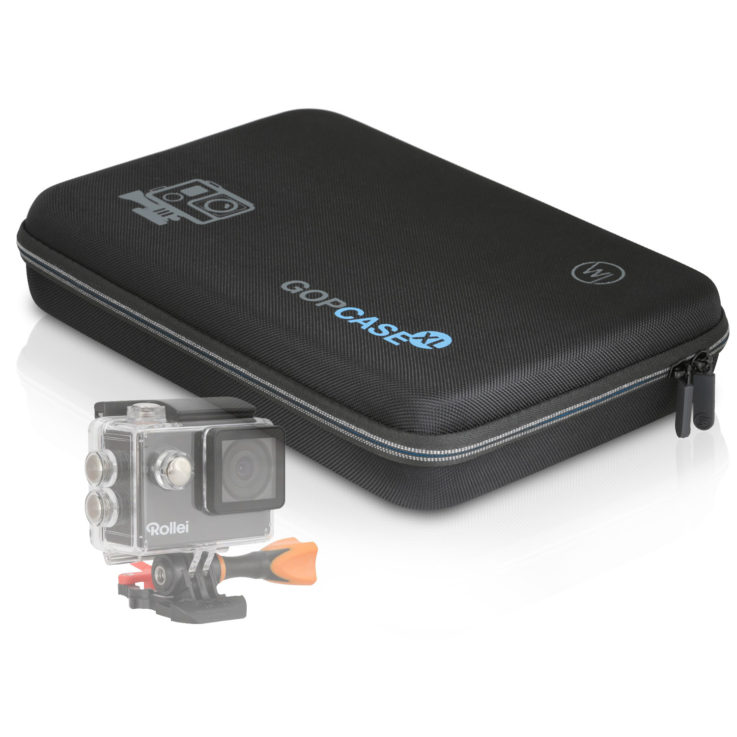 kompatibel GOP Actioncam / CHILI 550 / / Case / Rollei mit Schutztasche, für 510 530 / schwarz WICKED 540 Koffer Kamera Tasche 425 560