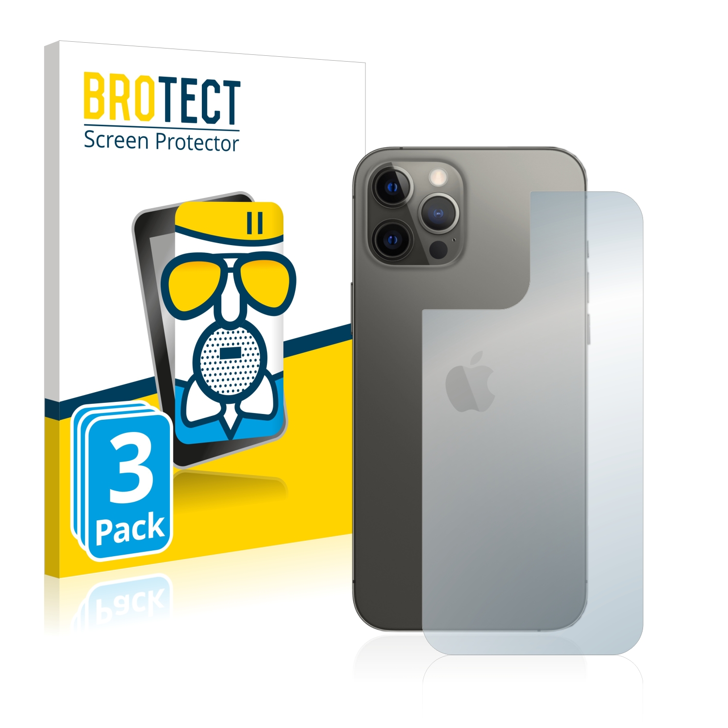 BROTECT 3x Airglass iPhone matte 12 Pro Apple Schutzfolie(für Max)