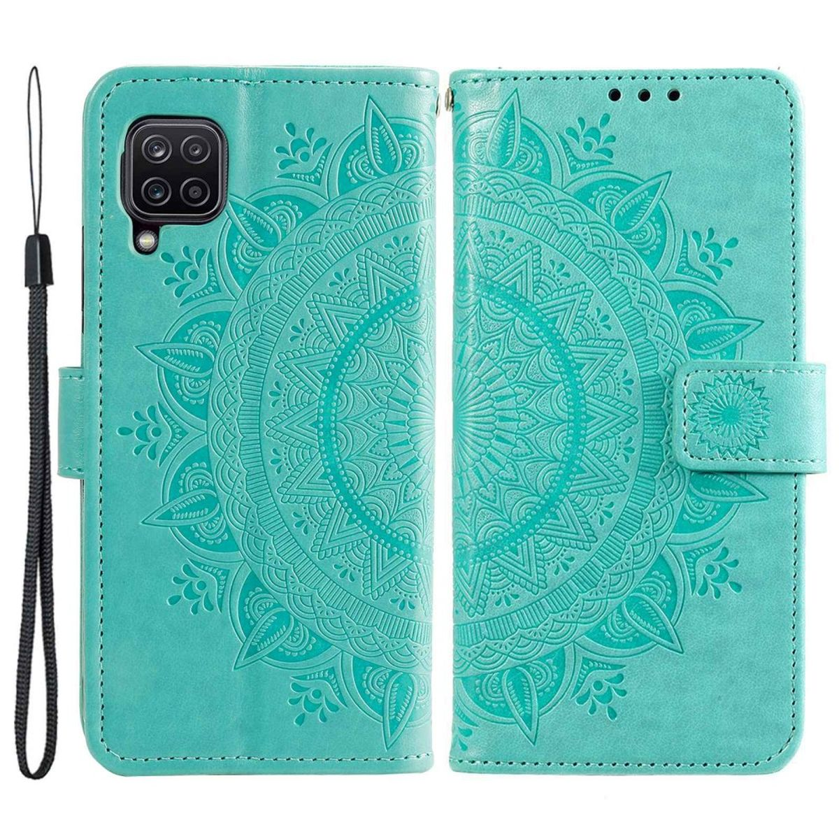 COVERKINGZ Klapphülle mit Mandala Galaxy M53 5G, Grün Bookcover, Muster, Samsung