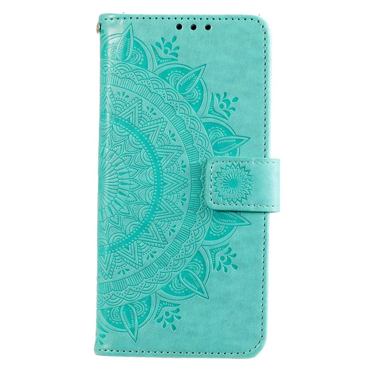 Samsung, Galaxy Muster, M53 Grün Mandala mit Klapphülle Bookcover, 5G, COVERKINGZ