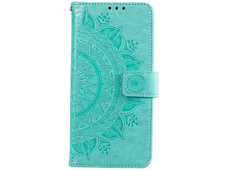 COVERKINGZ Klapphülle mit 5G, Samsung, M53 Grün Bookcover, Galaxy Muster, Mandala