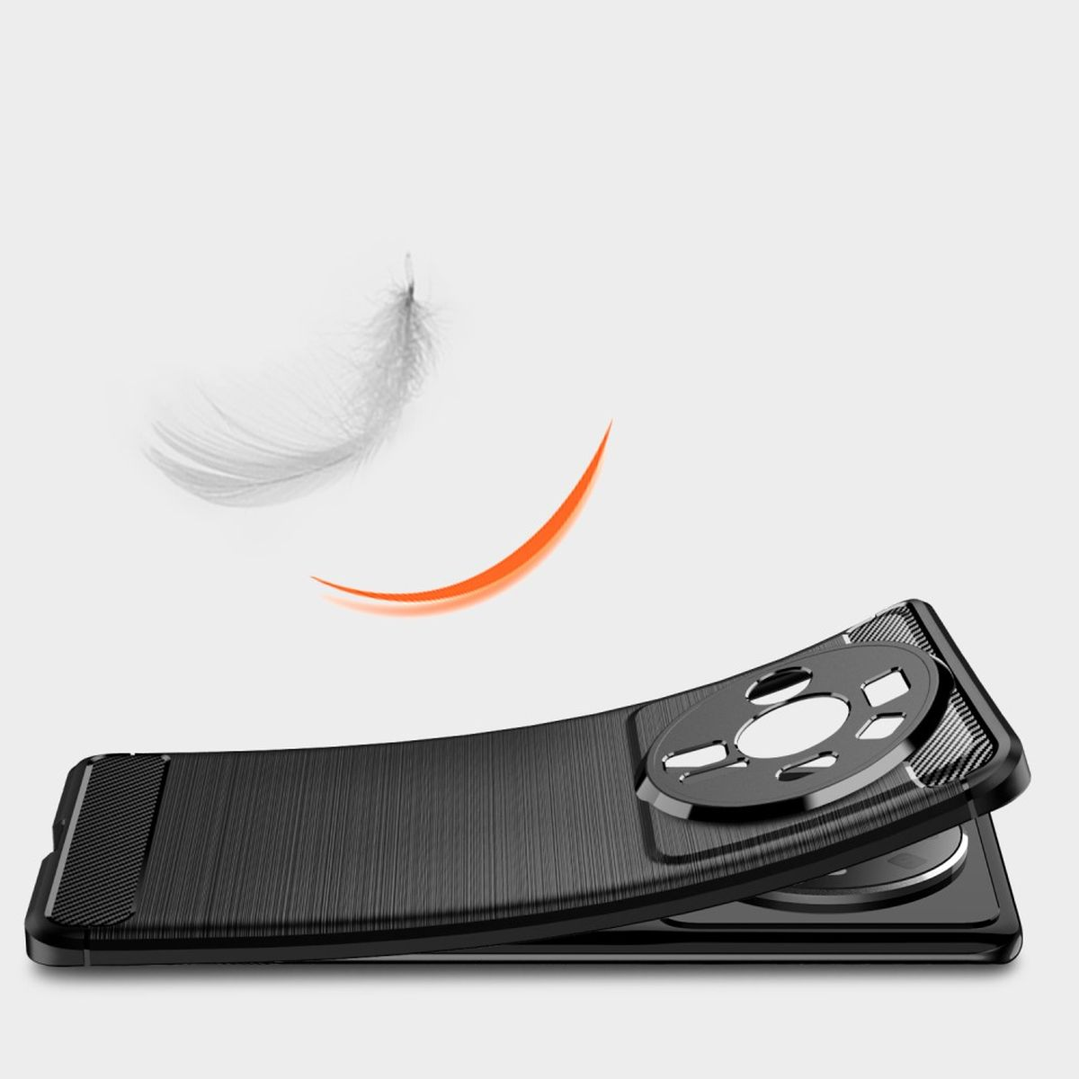 Handycase COVERKINGZ Ultra, Backcover, Xiaomi, Schwarz Carbon im Look, 12