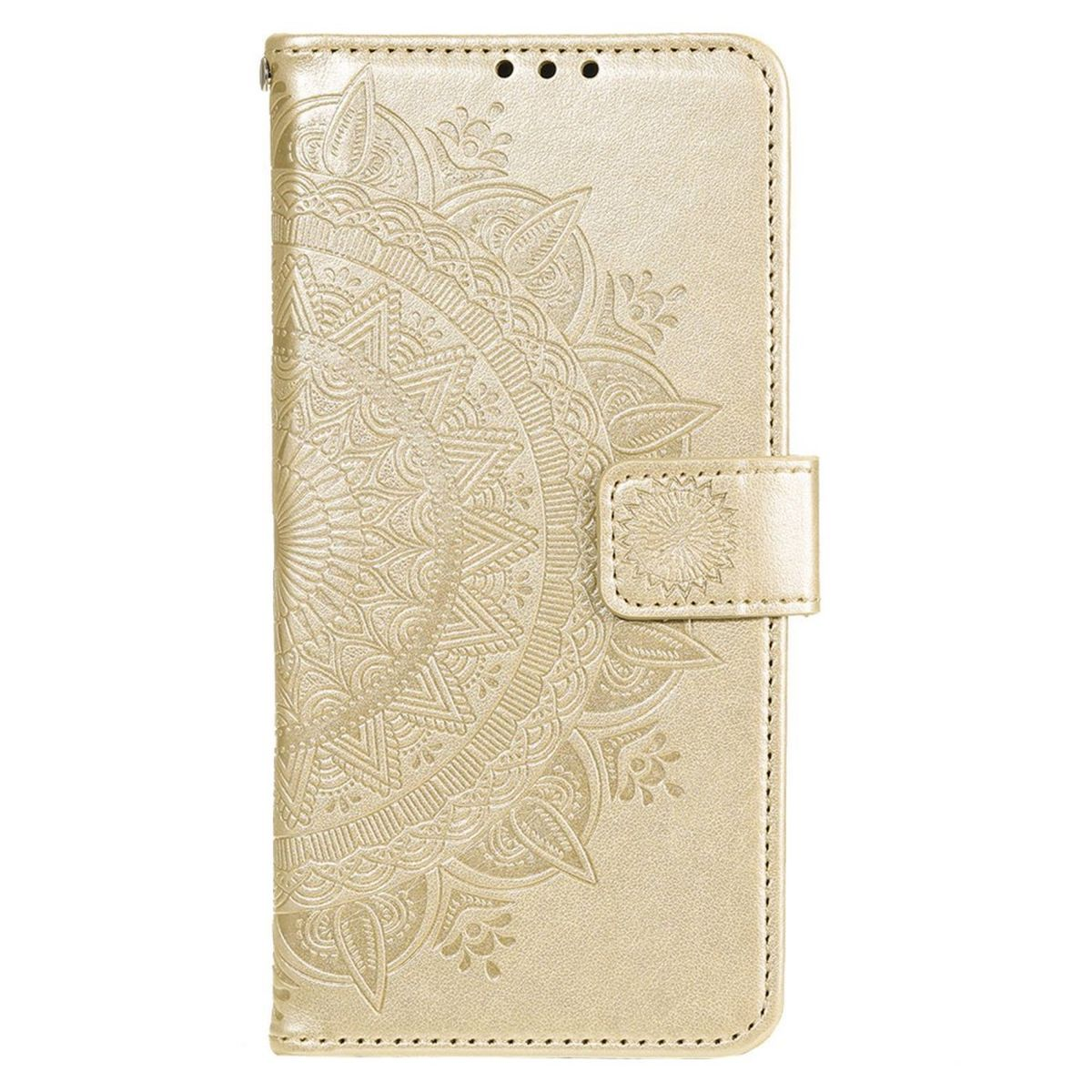 5G, mit Bookcover, COVERKINGZ Klapphülle Gold Muster, Samsung, M53 Mandala Galaxy