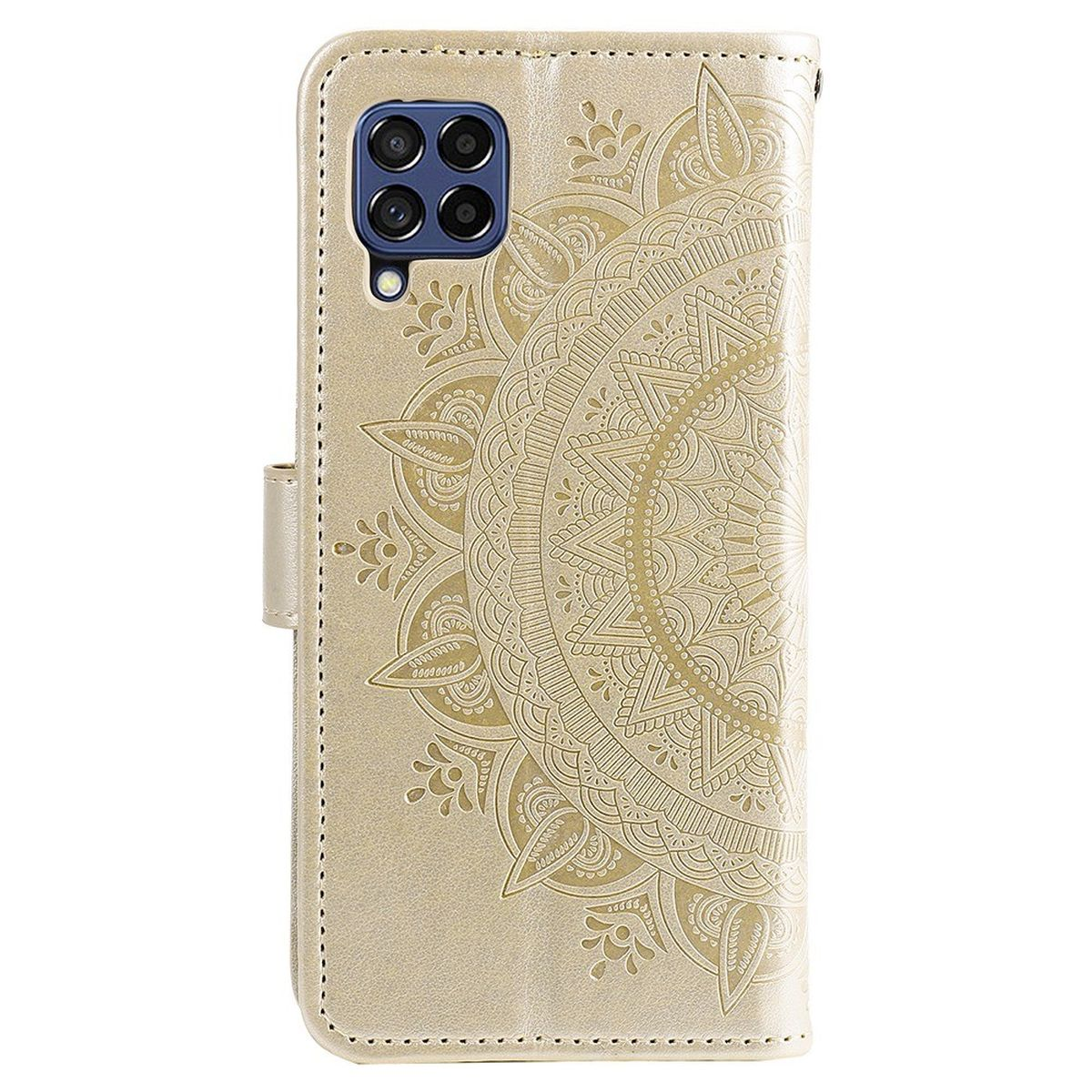 Samsung, Klapphülle COVERKINGZ 5G, Gold Bookcover, Galaxy M53 Mandala Muster, mit