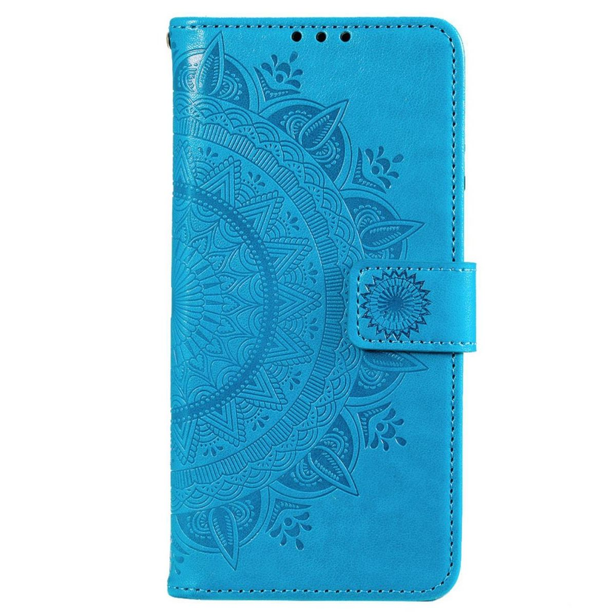COVERKINGZ Klapphülle mit Mandala Muster, Bookcover, Blau Samsung, Galaxy 5G, M53