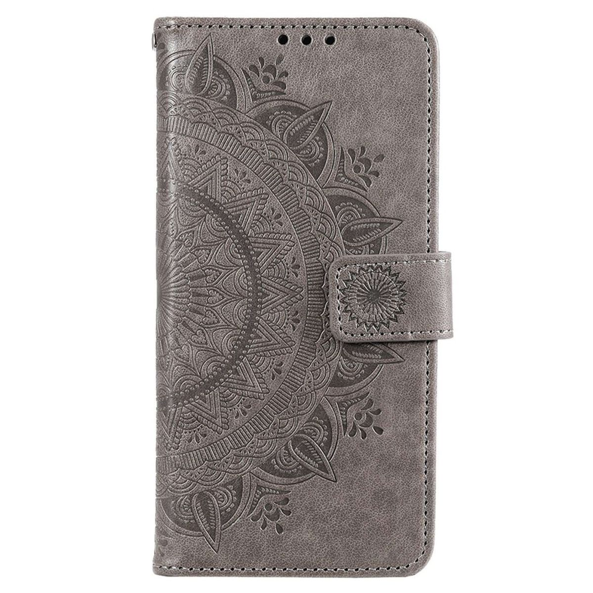 COVERKINGZ Klapphülle mit Mandala Muster, Grau 5G, M53 Bookcover, Samsung, Galaxy