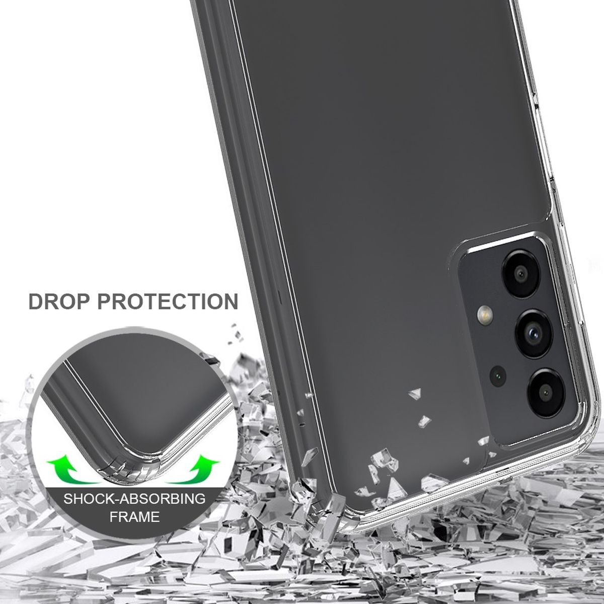 COVERKINGZ Handycase Display- mit Kameraschutz, 4G/5G, Transparent Backcover, und Galaxy A13 Samsung