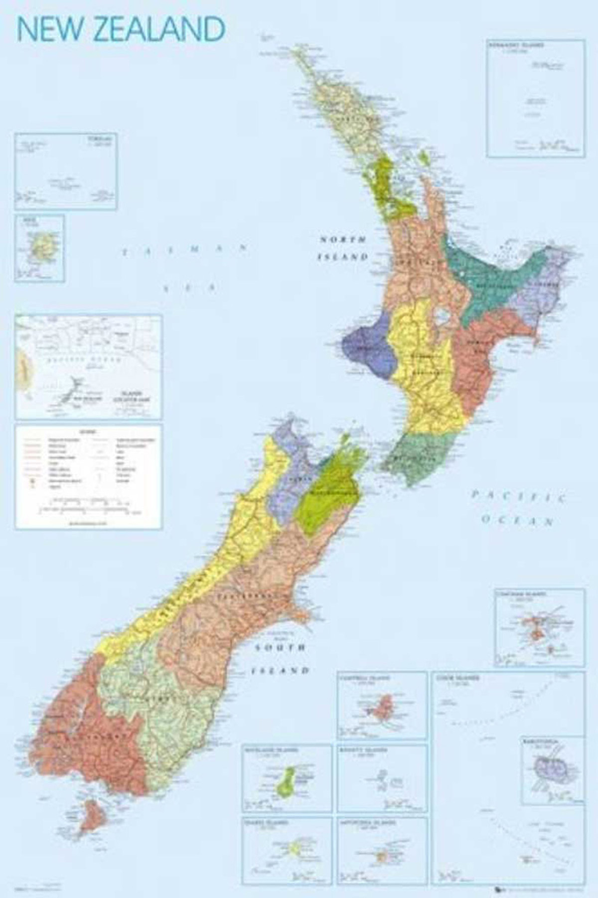 - Landkarten Zealand New