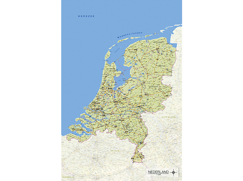 Landkarte der Niederlande - niederländische Ausführung