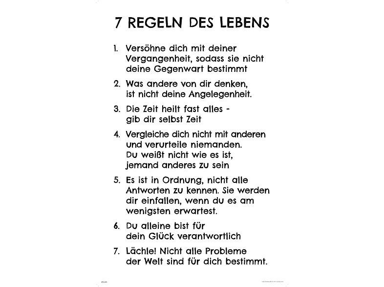 des Weiß 7 Regeln - Lebens