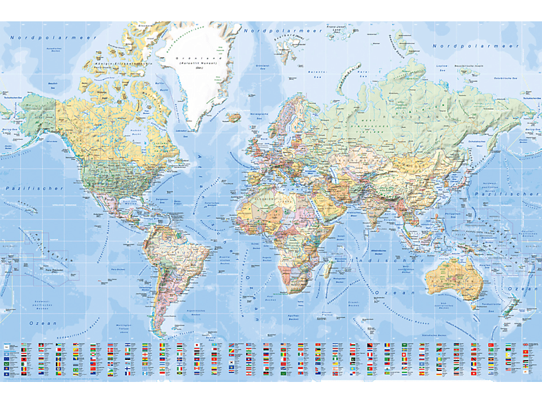 Landkarten Flaggen deutsch - mit Weltkarte