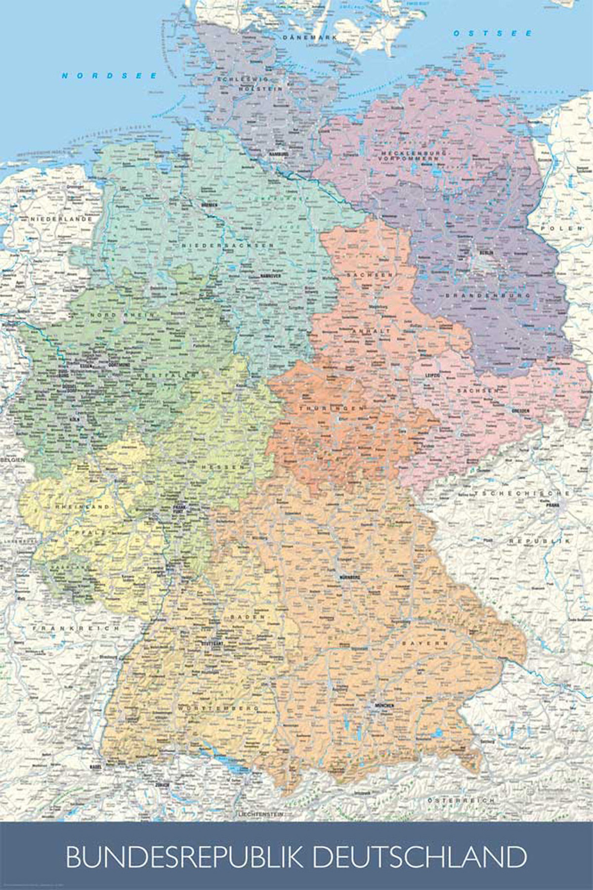 Landkarten - Politische Deutschlandkarte