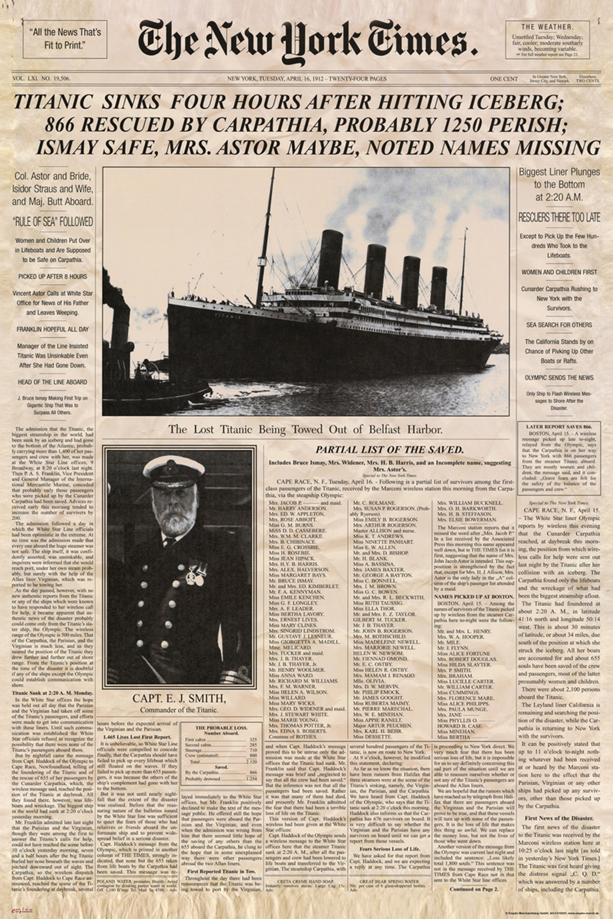 - Titanic Newspaper