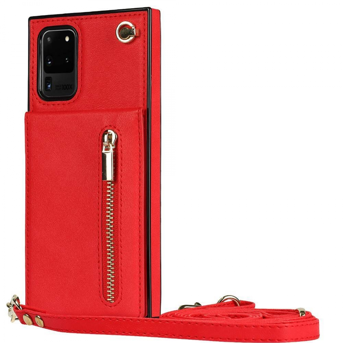 Samsung, Zipper Rot S20 Umhängetasche, Galaxy Necklace, CASEONLINE Ultra,