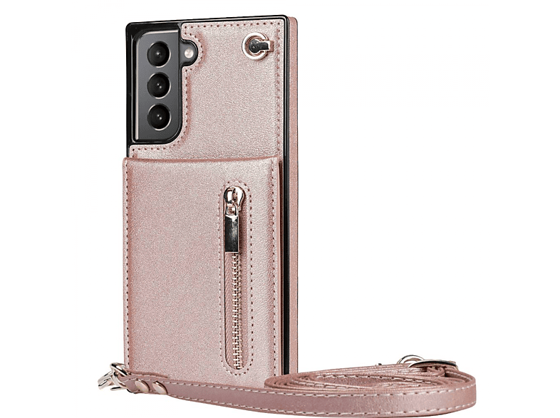 CASEONLINE Zipper Umhängetasche, S21, Necklace, Rose Samsung, Galaxy