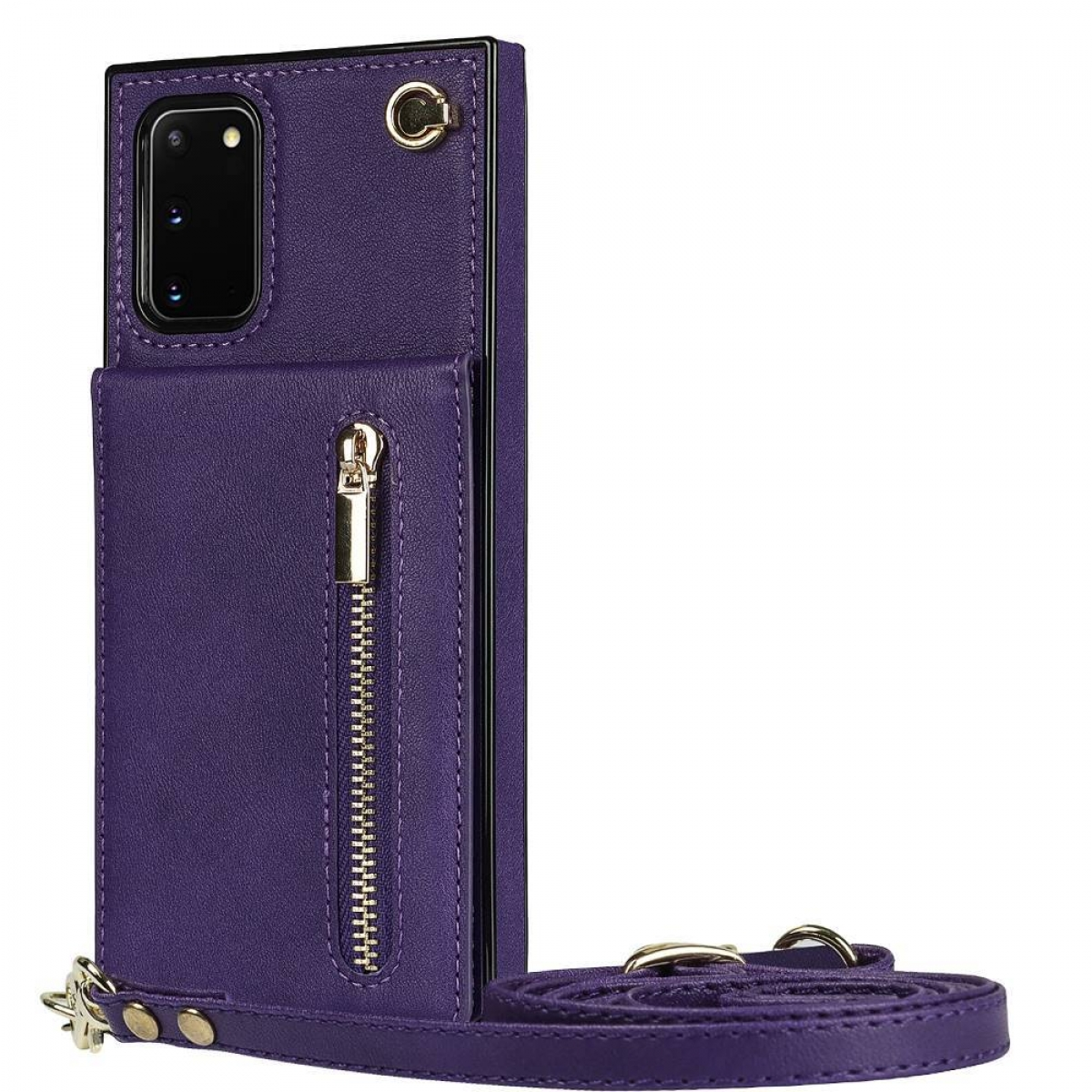 CASEONLINE Zipper Necklace, Umhängetasche, Samsung, FE, S20 Galaxy Violett