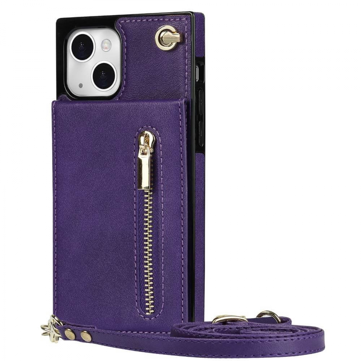 Zipper 13, iPhone Violett Necklace, CASEONLINE Umhängetasche, Apple,