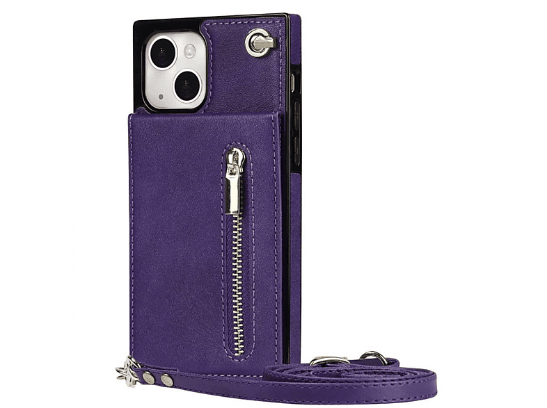 CASEONLINE Zipper Necklace, Umhängetasche, Apple, 13, iPhone Violett