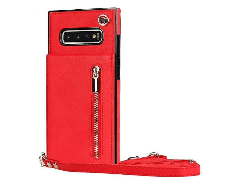 Zipper Rot Galaxy S10 Umhängetasche, Samsung, Necklace, CASEONLINE Plus,