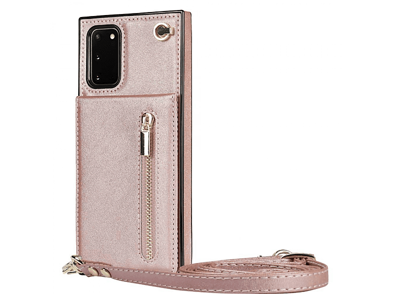 CASEONLINE Zipper Galaxy S20, Samsung, Rose Umhängetasche, Necklace