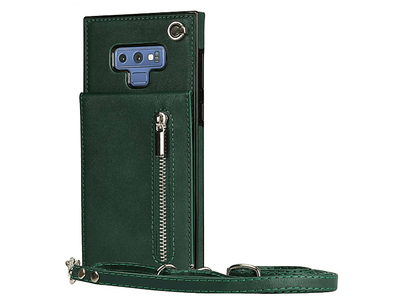 Note Necklace, 9, CASEONLINE Grün Galaxy Samsung, Umhängetasche, Zipper