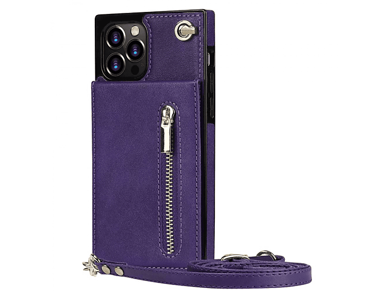 Necklace, CASEONLINE Max, Apple, 12 Zipper Pro iPhone Violett Umhängetasche,