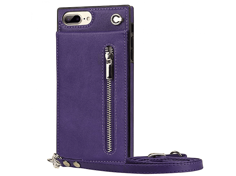 7 Umhängetasche, Necklace, Zipper Apple, Violett Plus, CASEONLINE iPhone