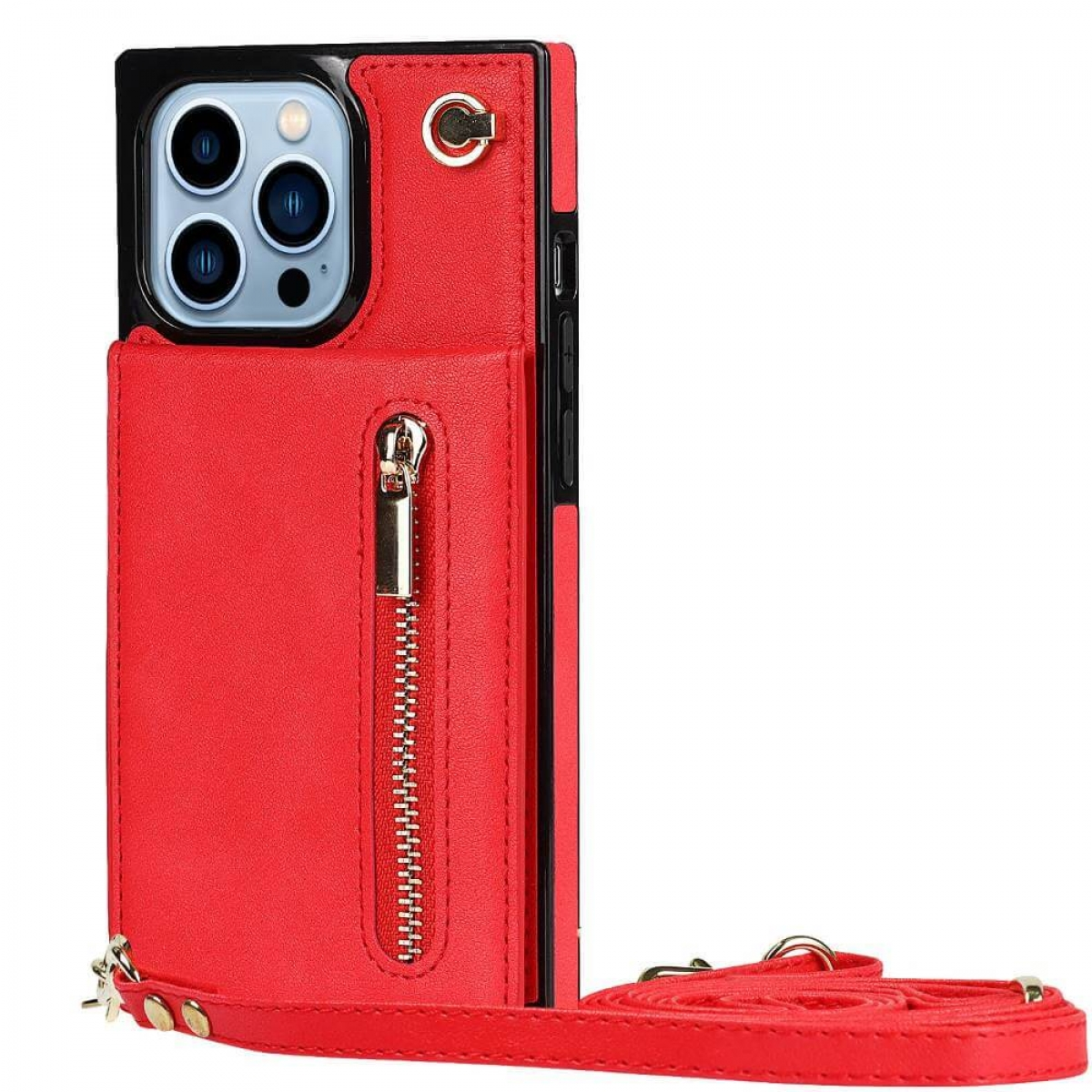 CASEONLINE Zipper, Umhängetasche, Apple, iPhone 13 Pro Max, Rot