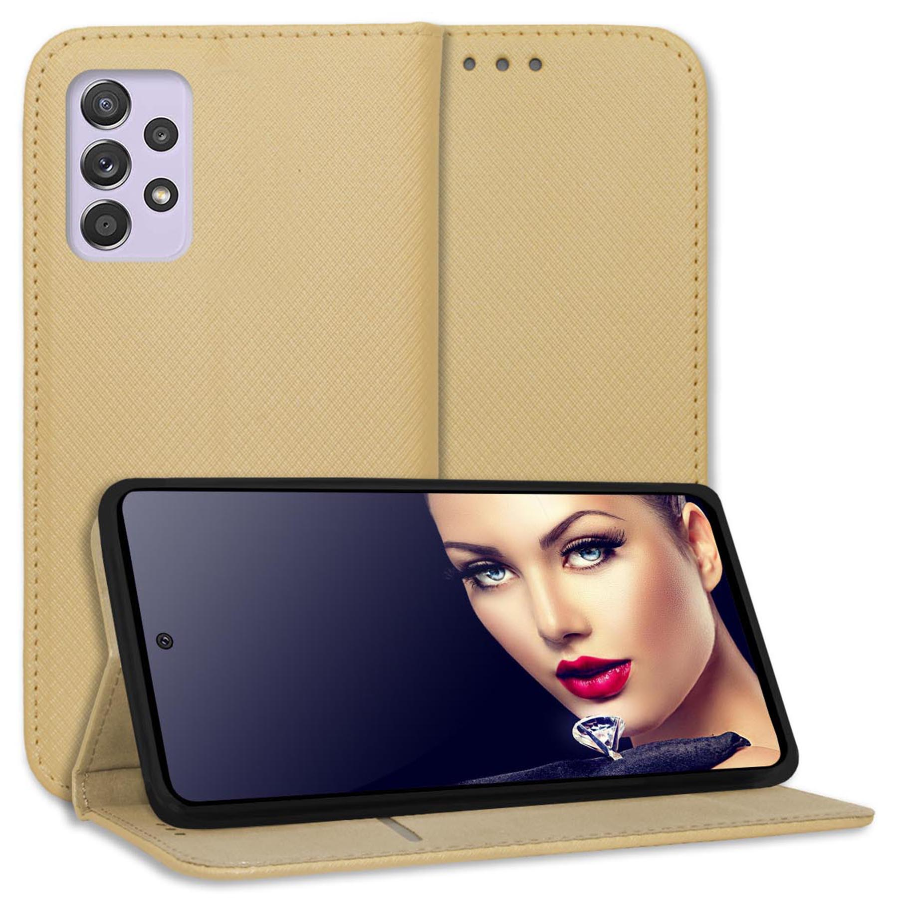MTB MORE ENERGY 5G, A52 A52S Bookcover, 4G, Galaxy A52 Gold Samsung, Klapphülle, 5G, Magnet Smart