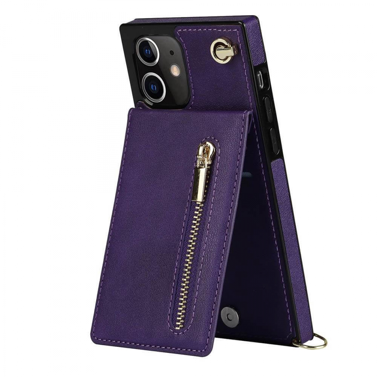 CASEONLINE Violett Umhängetasche, 11, iPhone Zipper Apple, Necklace,