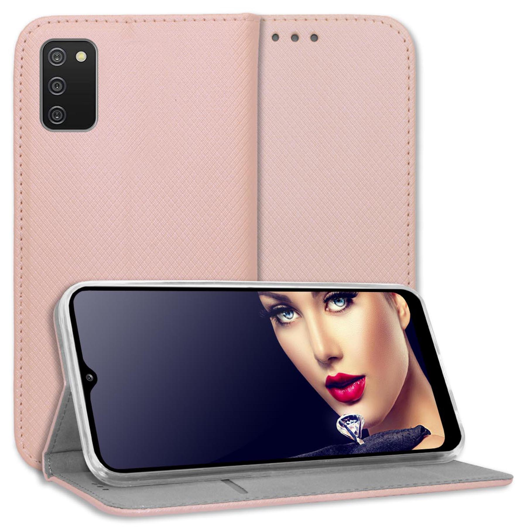 ENERGY Magnet Rosegold MTB MORE Galaxy Samsung, Smart Klapphülle, Bookcover, A02S,