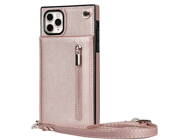 CASEONLINE Zipper Apple, Necklace, Pro, iPhone 11 Umhängetasche, Rose