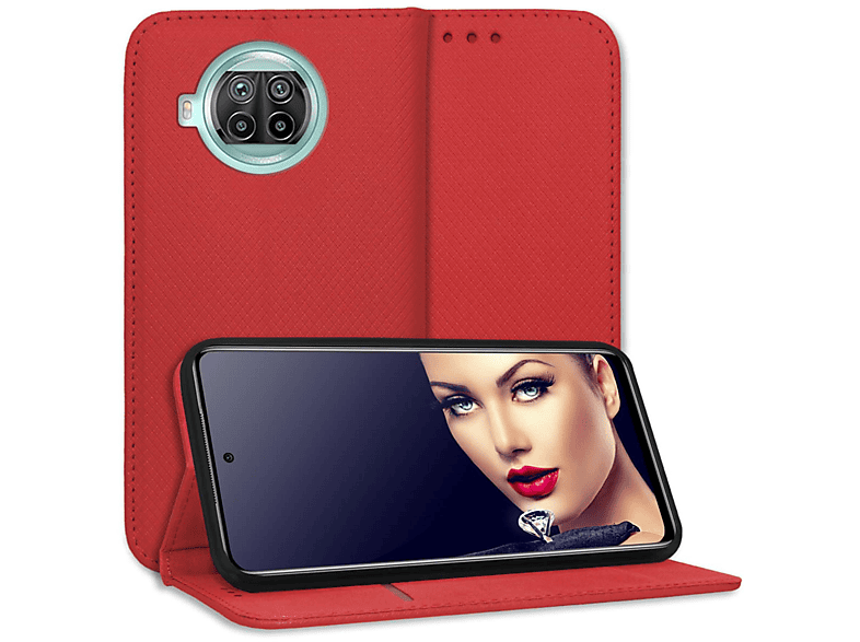 MTB MORE ENERGY Smart Magnet Klapphülle, Bookcover, Xiaomi, Mi 10T Lite 5G, Rot | Bookcover