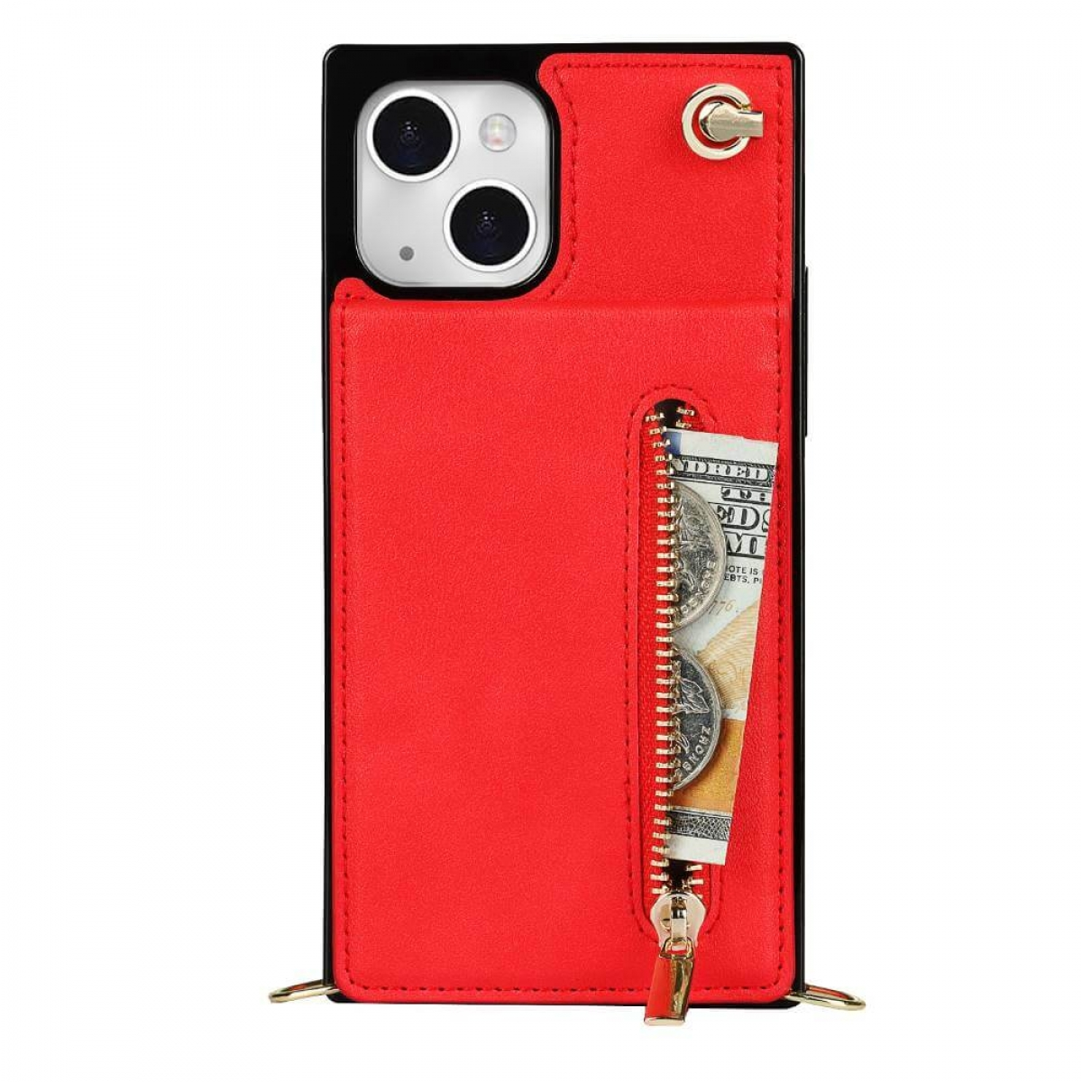 Zipper Rot CASEONLINE iPhone 14 Apple, Plus, Umhängetasche, Necklace,
