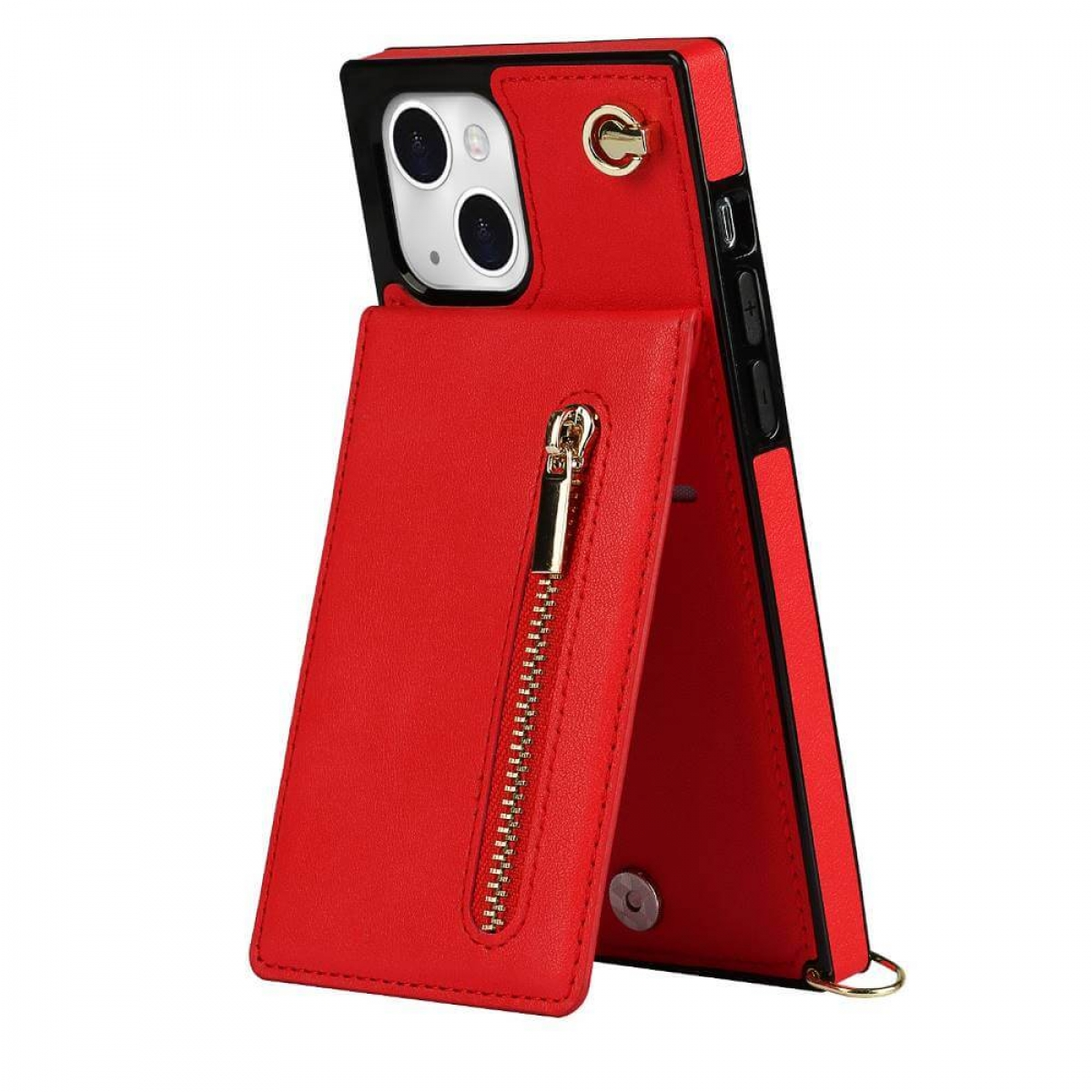 CASEONLINE Rot iPhone 14 Necklace, Umhängetasche, Plus, Zipper Apple,
