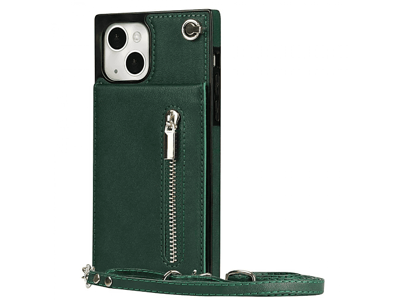 CASEONLINE Zipper Mini, iPhone Grün Apple, 13 Umhängetasche, Necklace