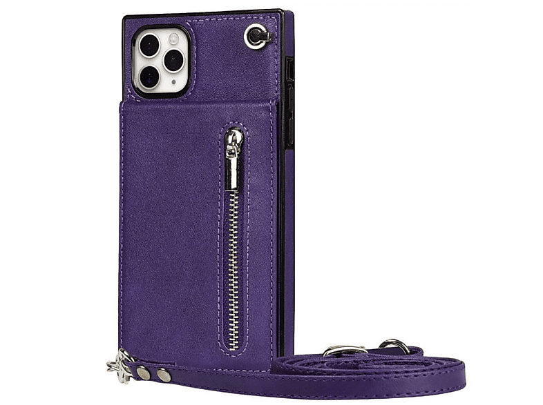 CASEONLINE Zipper Necklace, Umhängetasche, iPhone Max, Violett Apple, 11 Pro