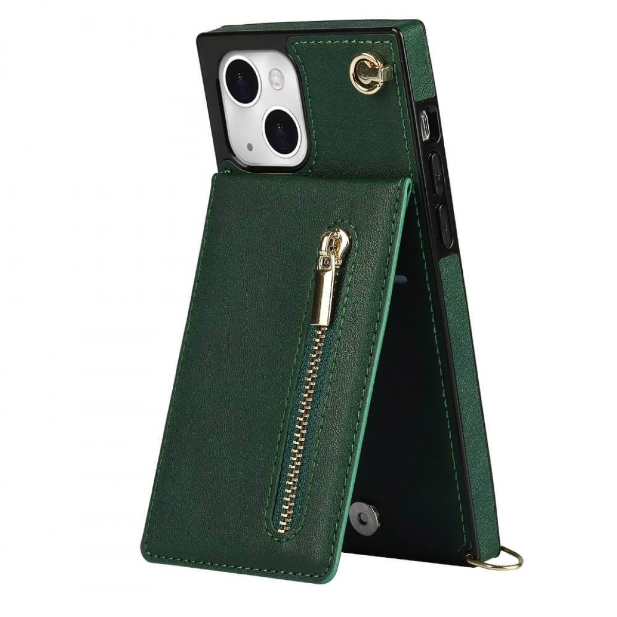 CASEONLINE Zipper Mini, iPhone Grün Apple, 13 Umhängetasche, Necklace