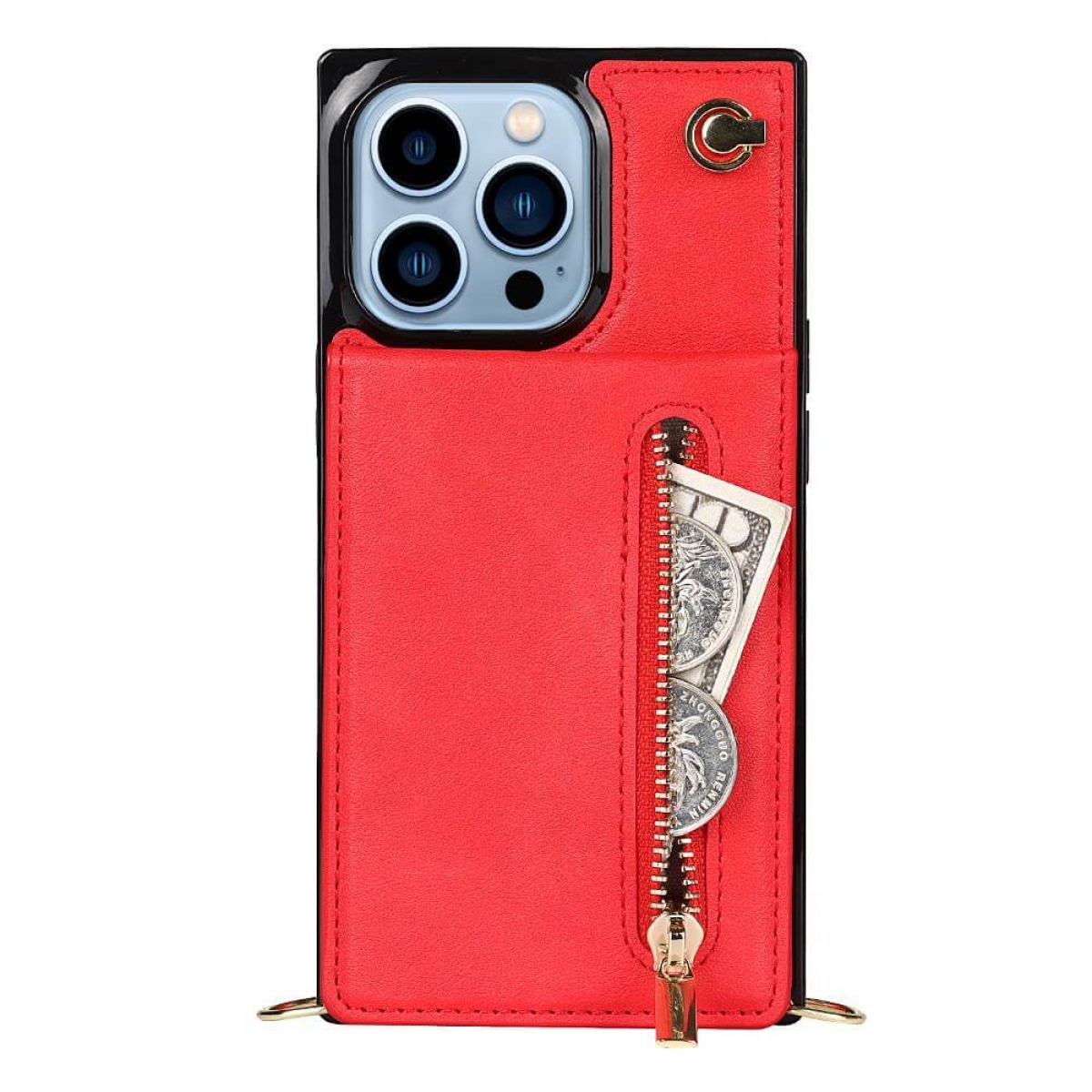 Zipper Necklace, 13 Rot Apple, CASEONLINE iPhone Pro, Umhängetasche,