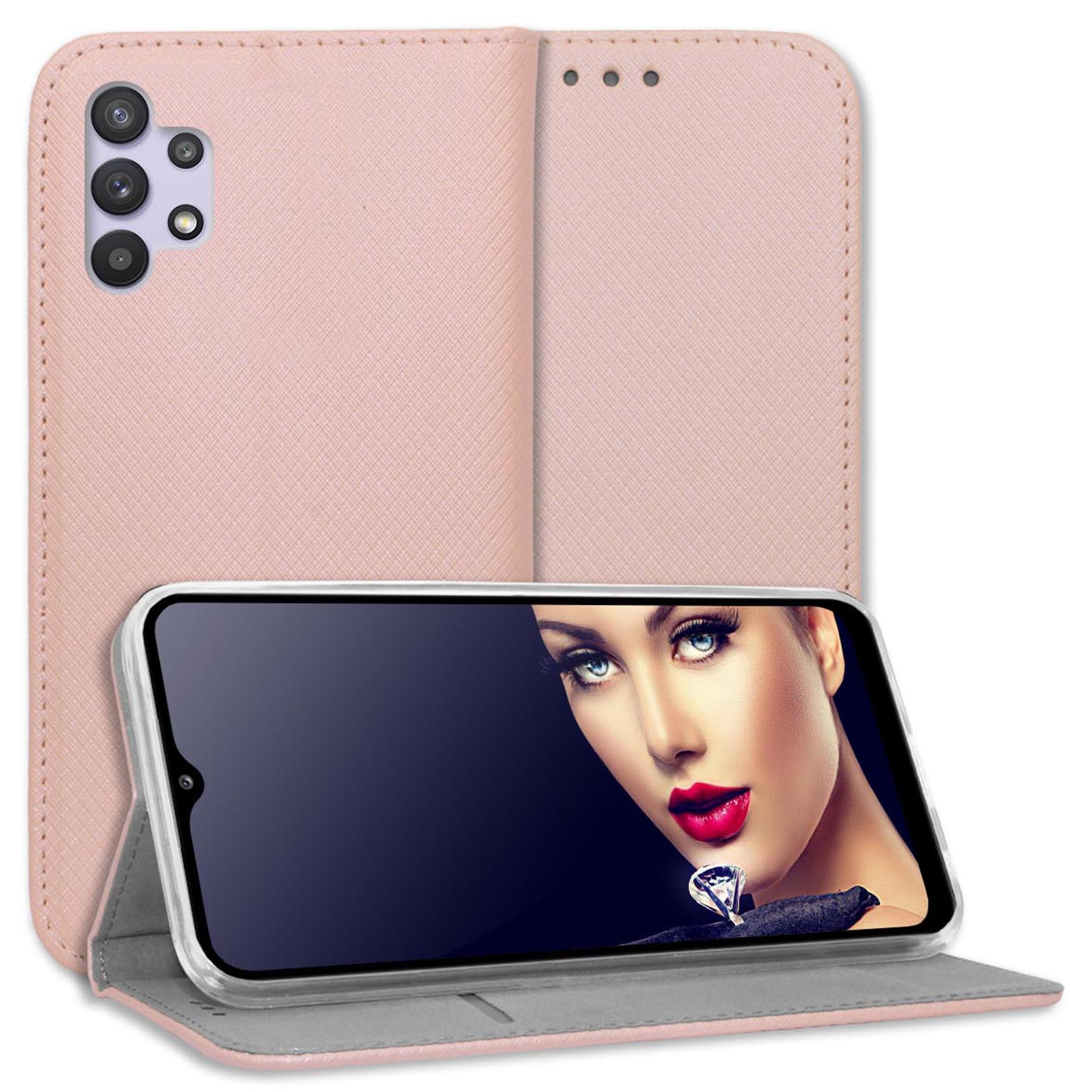 MORE A32 Klapphülle, ENERGY Magnet 5G, MTB Rosegold Samsung, Bookcover, Smart Galaxy