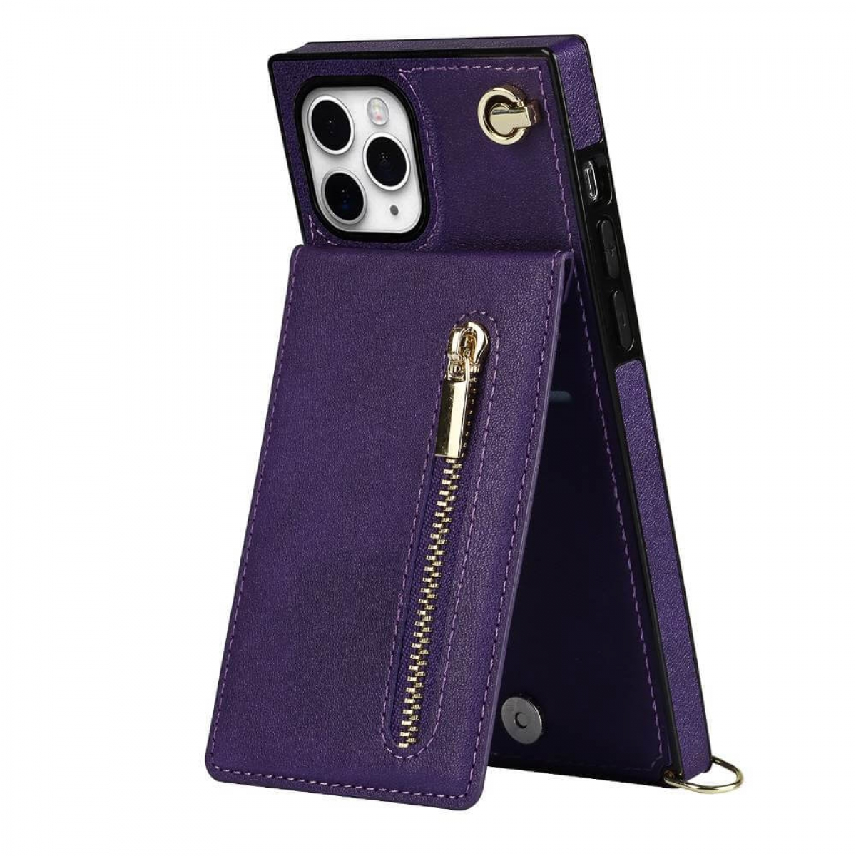 CASEONLINE Zipper Necklace, Violett 11 Umhängetasche, Apple, Pro, iPhone