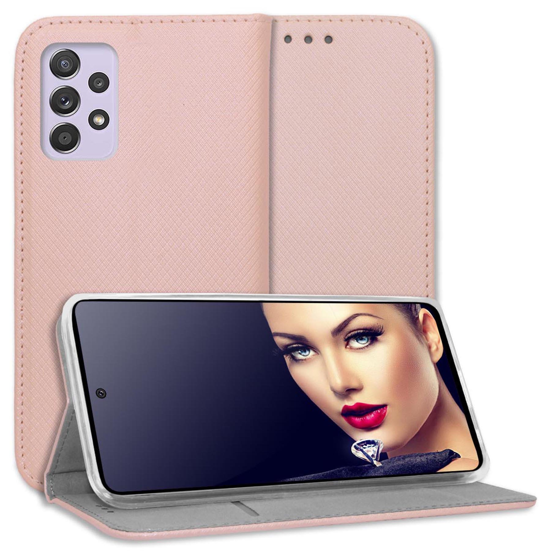 MTB MORE ENERGY Magnet A52 4G, Klapphülle, Samsung, 5G, Bookcover, A52 5G, Galaxy Smart Rosegold A52S
