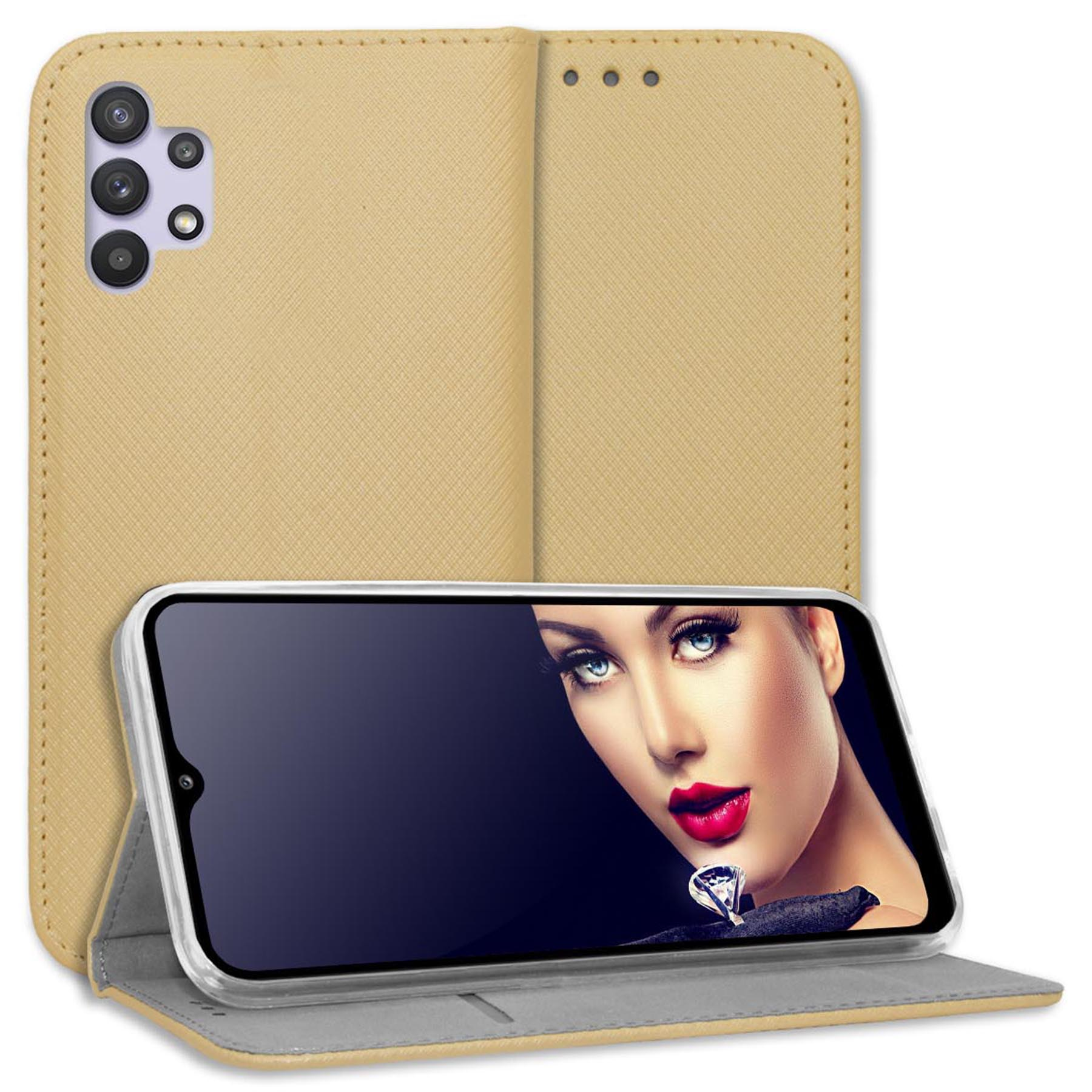 MTB MORE Gold A32 Samsung, ENERGY Bookcover, Galaxy 5G, Magnet Smart Klapphülle