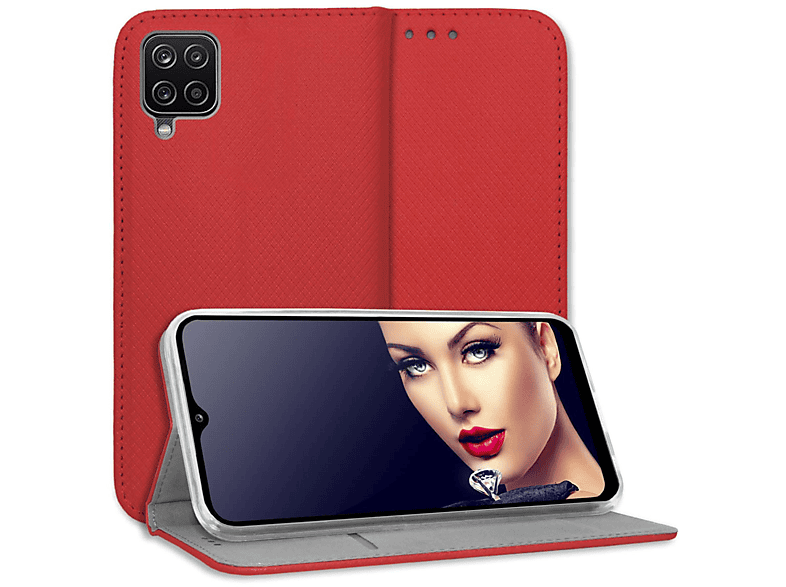 MTB MORE ENERGY Smart Magnet Klapphülle, Bookcover, Samsung, Galaxy A12, M12, Rot