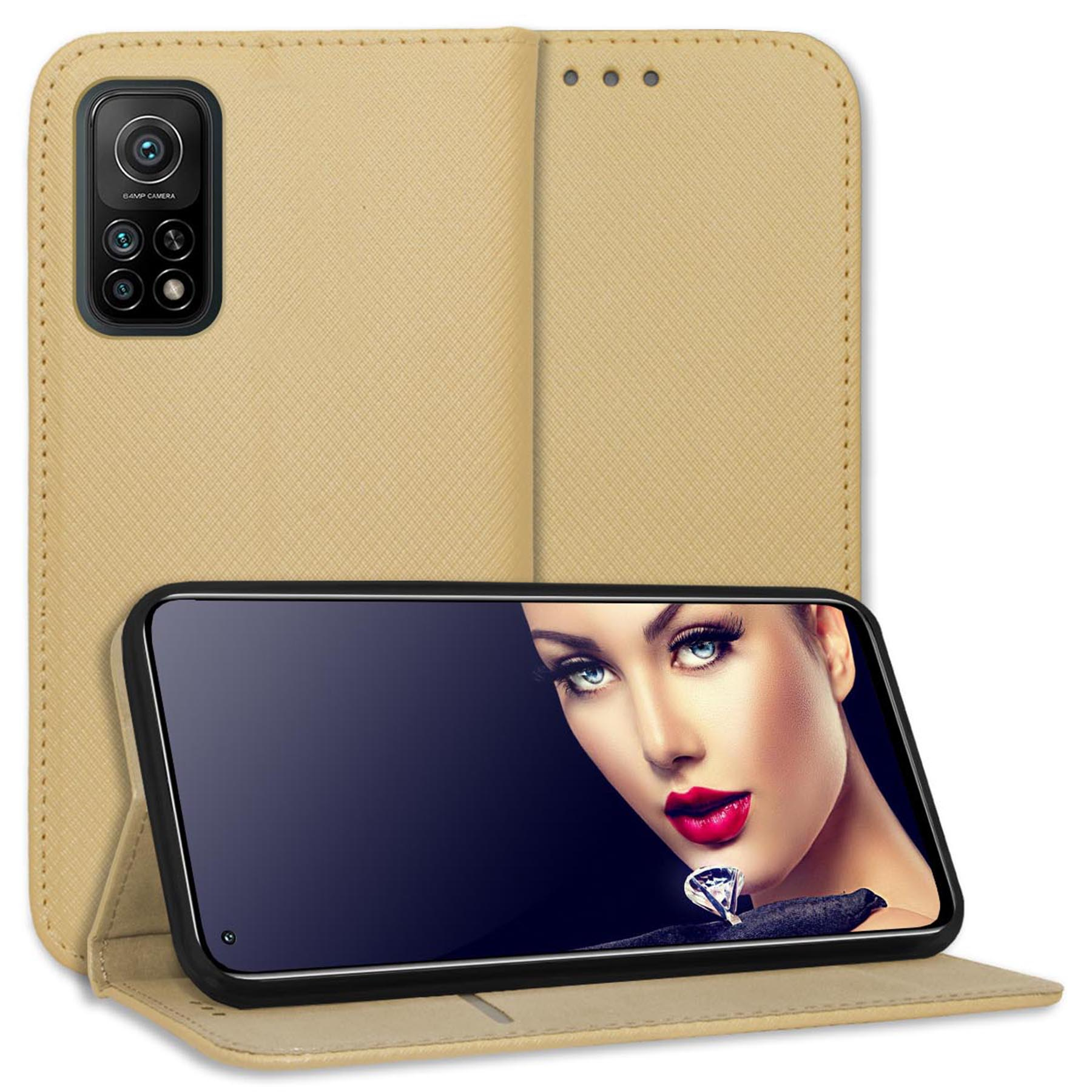 MTB MORE ENERGY Magnet 10T Klapphülle, Pro Mi 5G, Gold Smart Mi Xiaomi, 5G, 10T Bookcover