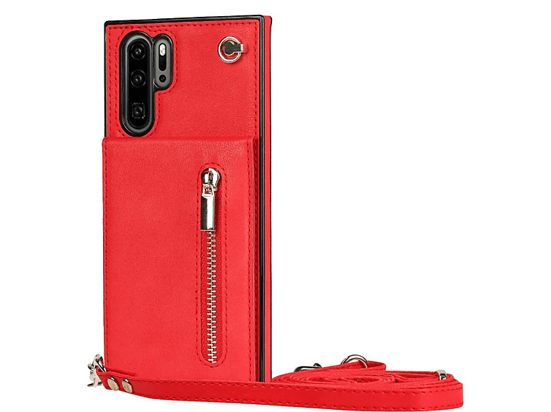 CASEONLINE Zipper Necklace, Umhängetasche, Huawei, P30 Pro, Rot